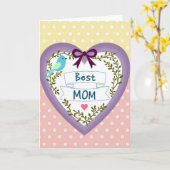 Zoete Moederdagkaart met Blad Kaart (Gele Bloem)