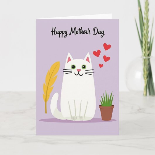 Zoete Moederdagkaart voor Kattenliefhebbers Kaart (Voorkant)