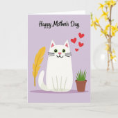 Zoete Moederdagkaart voor Kattenliefhebbers Kaart (Gele Bloem)