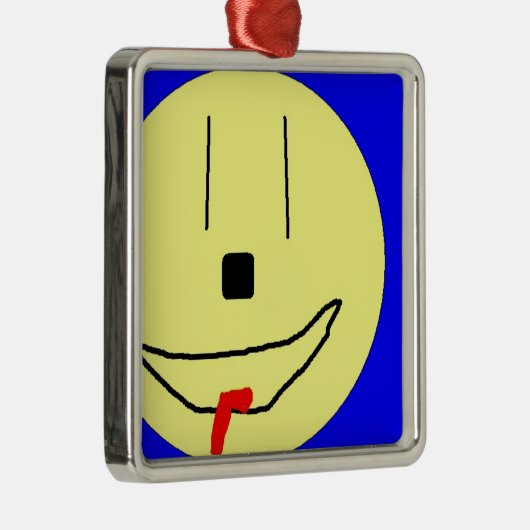 Zoete moji, geel blauw, kunst door kinderen:) metalen ornament (Rechts)