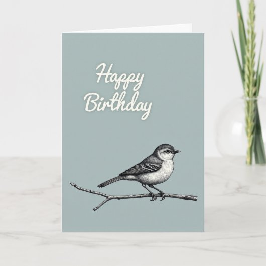 Zoete Monochrome Vogelkaart Kaart (Voorkant)