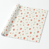 Zoete Mooie Aardbei Patronen Cadeaupapier (Uitgerold)