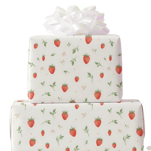 Zoete Mooie Aardbei Patronen Cadeaupapier
