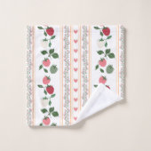 Zoete mooie retro aardbei hart bad handdoek (Wasdoekje)
