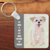 Zoete Morkie-huussleutelhanger Sleutelhanger (Voorkant)