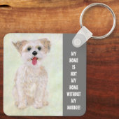 Zoete Morkie-huussleutelhanger Sleutelhanger (Achterkant)