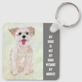 Zoete Morkie-huussleutelhanger Sleutelhanger