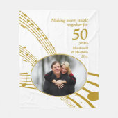 Zoete Muzieknoten 50e Golden Wedding Jubileum Fleece Deken (Voorkant)