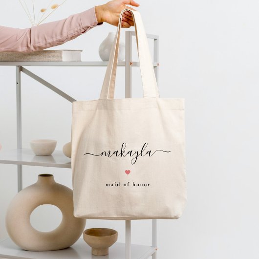 Zoete naam bewerkbare kleur Bruids Party Canvas ta Tote Bag