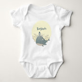 Zoete Nautische Walvis Octopus Baby Borrel Romper (Voorkant)