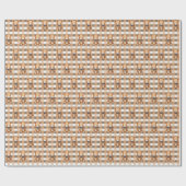 Zoete neutrale teddybeer geruit cadeaupapier (Vlak)