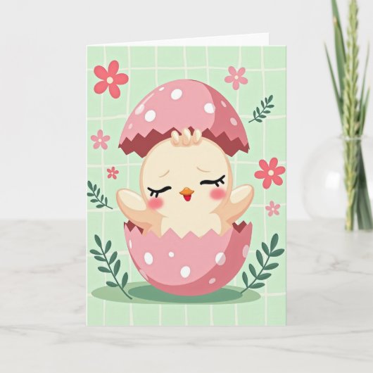 Zoete Nieuwe Baby Vogel Kaart (Voorkant)