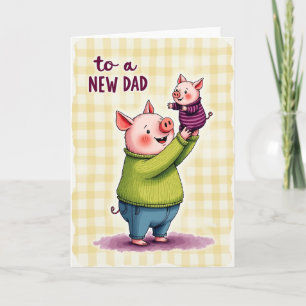 Zoete Nieuwe Papa Aquarelkaart Kaart