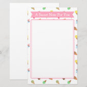 Zoete Noot Ijs Patroon Briefpapier (Voorkant / Achterkant)