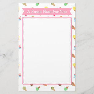 Zoete Noot Ijs Patroon Briefpapier