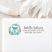 Zoete Oerwoud neushoorn Baby shower adreslabel Etiket (Insitu)