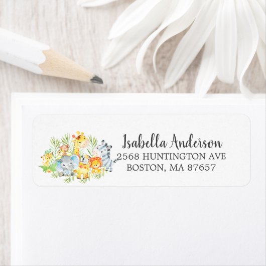 Zoete Oerwouden Baby shower Adres Etiket (Insitu)