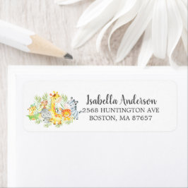 Zoete Oerwouden Baby shower Adres Etiket