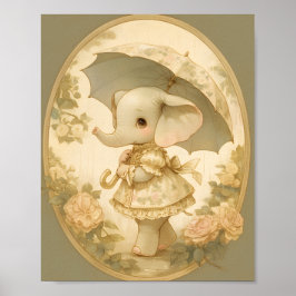 Zoete Olifant - Babykamer Poster