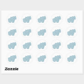 Zoete olifant (blauw) ronde sticker (Vel)