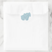 Zoete olifant (blauw) ronde sticker (Tas)