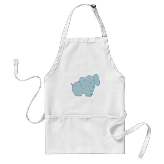 Zoete olifant (blauw) standaard schort (Voorkant)