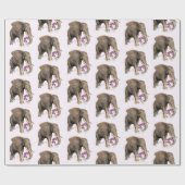 Zoete olifant met roze phaleonopsis orchidee cadeaupapier (Vlak)