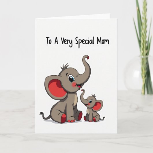 Zoete Olifant Moeder Kaart (Voorkant)
