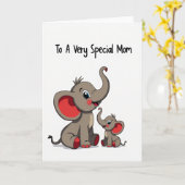 Zoete Olifant Moeder Kaart (Gele Bloem)