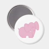 Zoete olifant (roze) magneet (Voorkant / Achterkant)