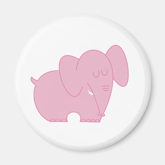 Zoete olifant (roze) magneet (Voorkant)
