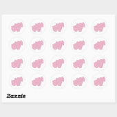 Zoete olifant (roze) ronde sticker (Vel)