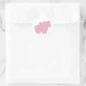 Zoete olifant (roze) ronde sticker (Tas)