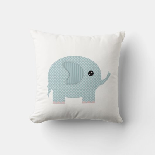 Zoete Olifanten Babykamer Decor Kussen (Voorkant)