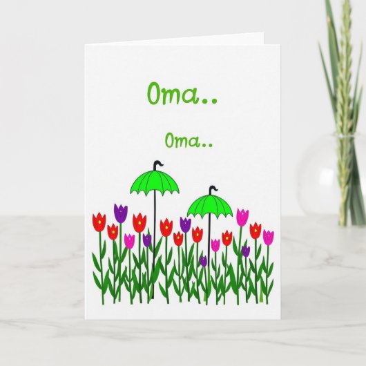 Zoete Oma Bloemige Tulpen Kaart (Voorkant)