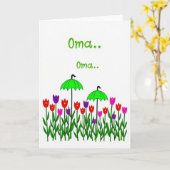 Zoete Oma Bloemige Tulpen Kaart (Gele Bloem)