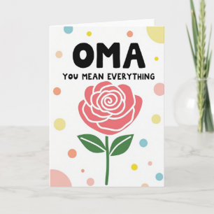 Zoete Oma Rose Illustratiekaart Kaart