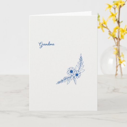 Zoete Oma Script Kaart (Gele Bloem)