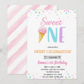 Zoete ONE ijs uitnodiging (Voorkant / Achterkant)