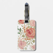 Zoete Oranje Blush Waterverfrozen Monogram Bagagelabel (Achterkant verticaal)