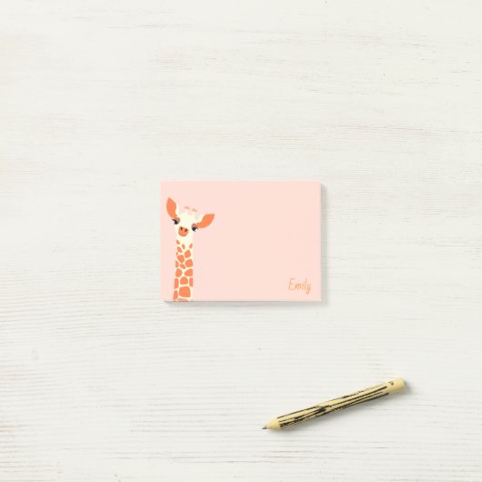 Zoete Oranje Giraffe Post-it® Notes (Op bureau)