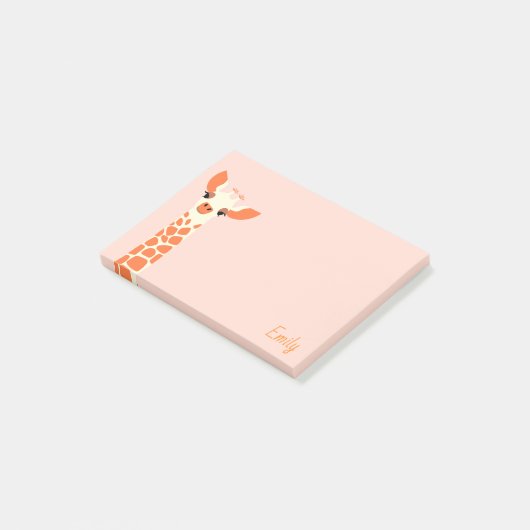 Zoete Oranje Giraffe Post-it® Notes (Schuin)
