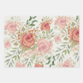 Zoete Oranje Licht En Blush Rozen Waterverf Inpakpapier Vel (Voorkant 2)
