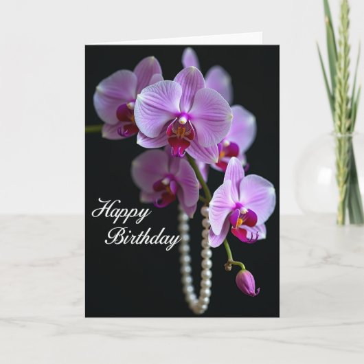Zoete Orchidee Verjaardagskaart Kaart (Voorkant)