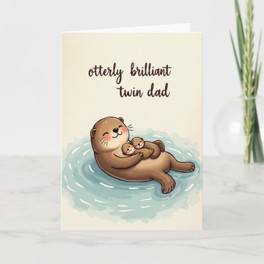 Zoete Otterly Twin Pappadag Kaart (Voorkant)