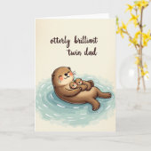 Zoete Otterly Twin Pappadag Kaart (Gele Bloem)