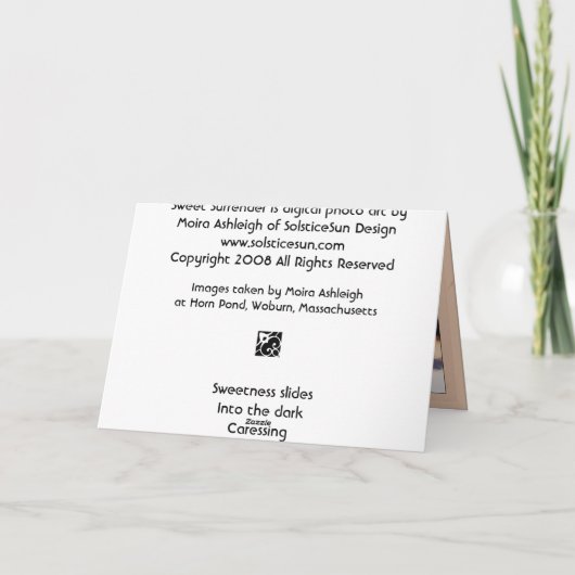 Zoete Overgave Kaart (Achterkant)