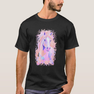 Zoete paard ontwerp kleurrijke paard silhouet voor t-shirt