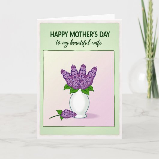 Zoete Paarse Bloesem Moederdag Kaart (Voorkant)
