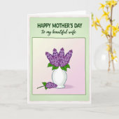 Zoete Paarse Bloesem Moederdag Kaart (Gele Bloem)